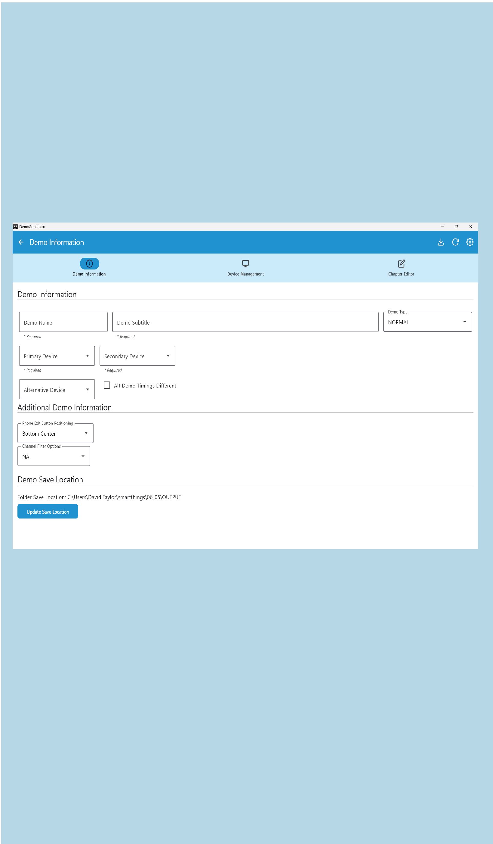 Developer Tool for quickly creating demos.