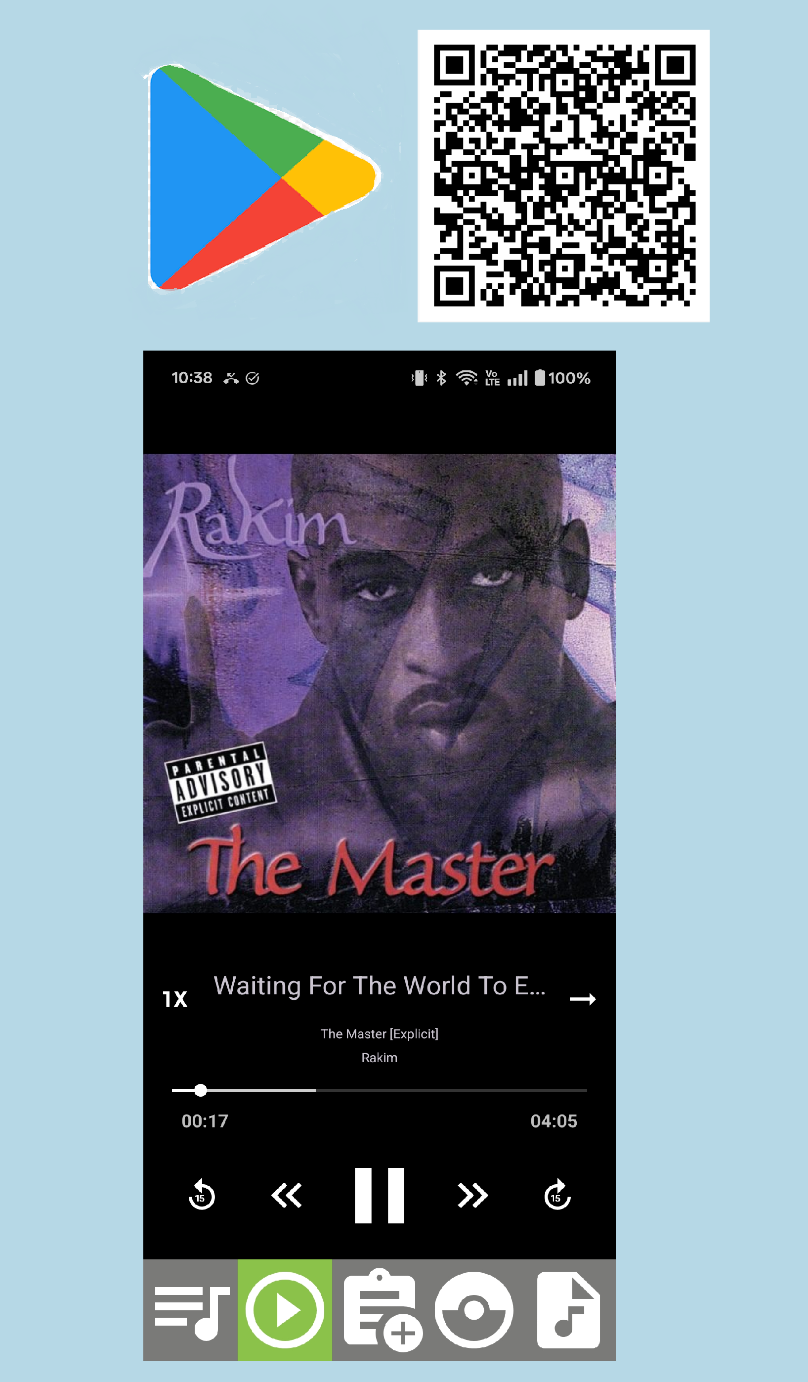 Tacoma Music Player, Main Music Playing Screen